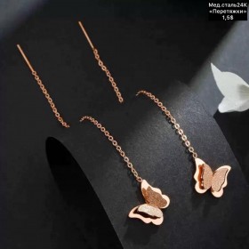 Сережки мед.сталь24К 10546 «перетяжки»